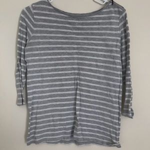 3/4 Length Grey Striped Tee